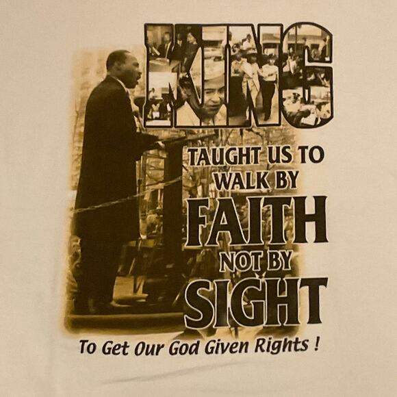VTG MLK Martin Luther King Faith Not Sight Civil Rights tee Shirt XL - Picture 2 of 4